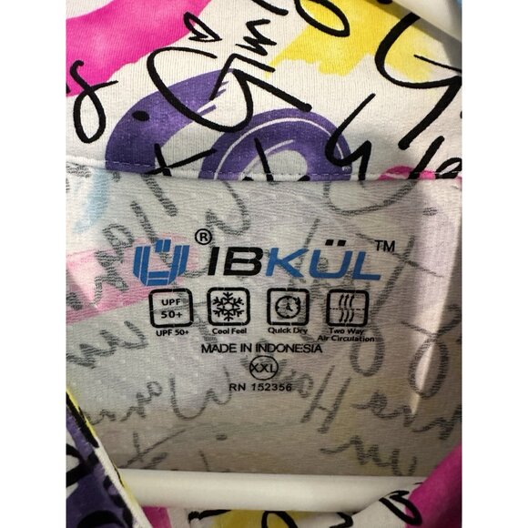 IBKUL Woman 2XL Long Sleeve Mock Neck Shirt Top Floral Stretch Golf Pickleball - Picture 5 of 7